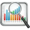 Magnifying glass over a chart